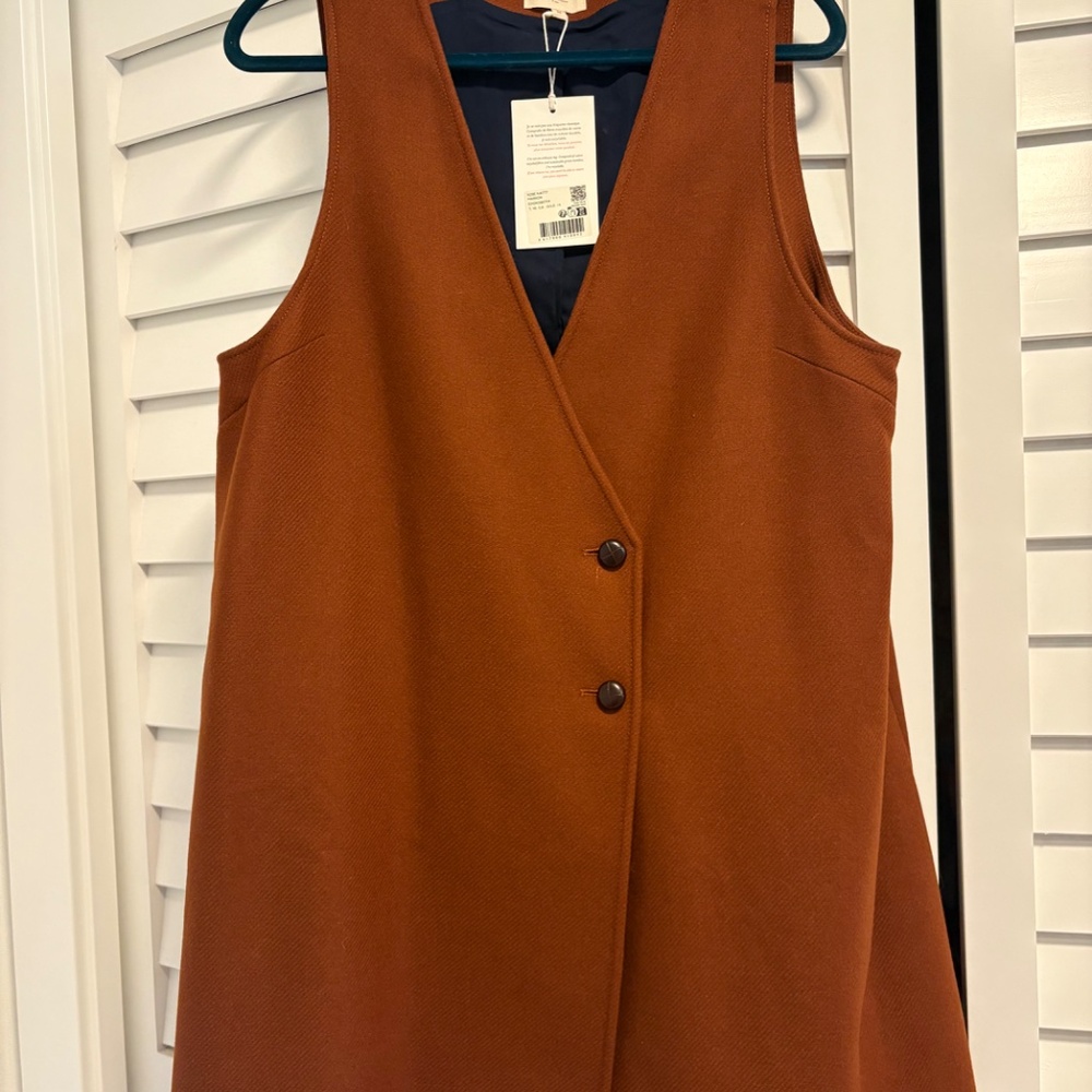 Sezane Natty Dress Brown - Size 14 - Picture 2 of 5